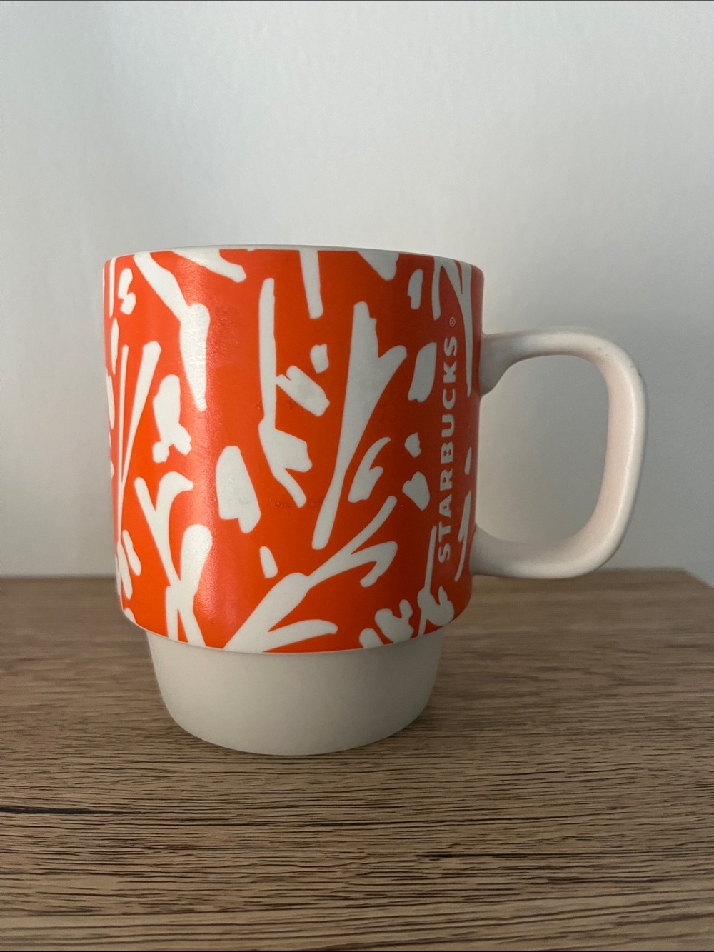 Starbucks Orange Botanical Ceramic Mug circa 2016 12 oz